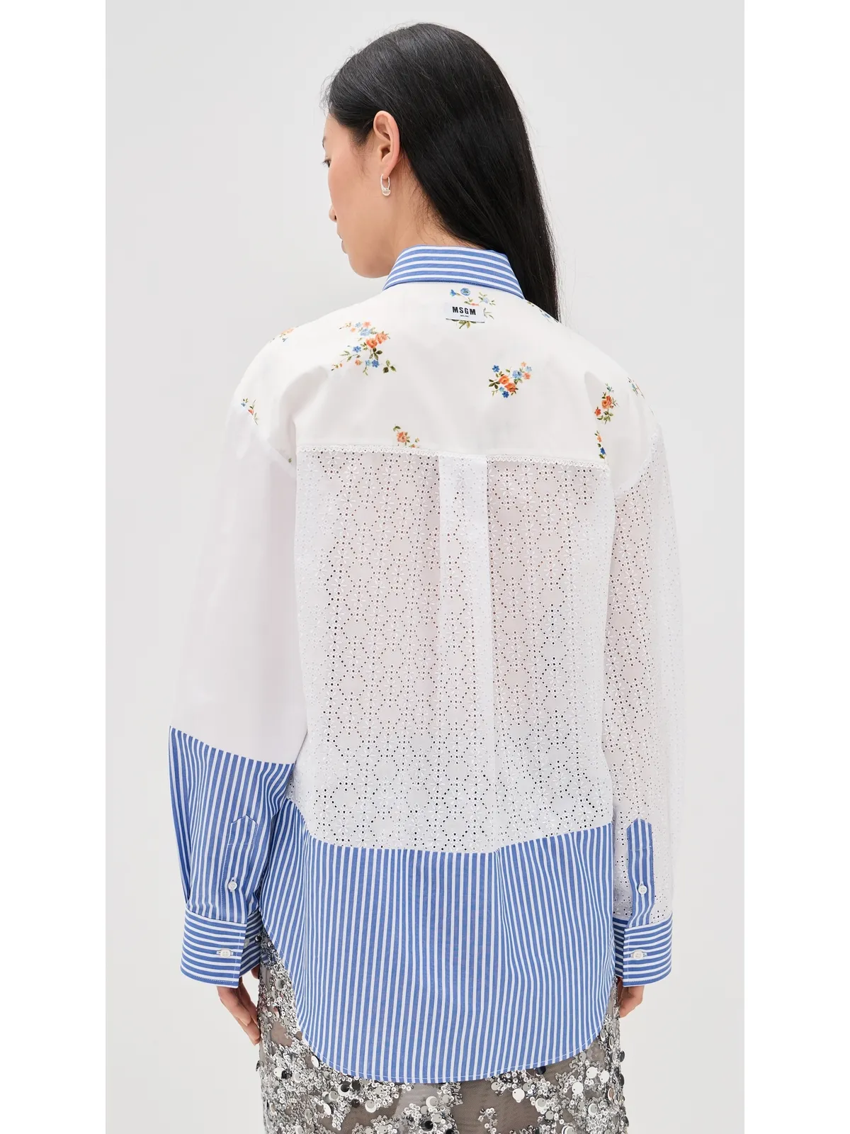 MSGM パッチワーク ボタンダウンシャツ - 画像3