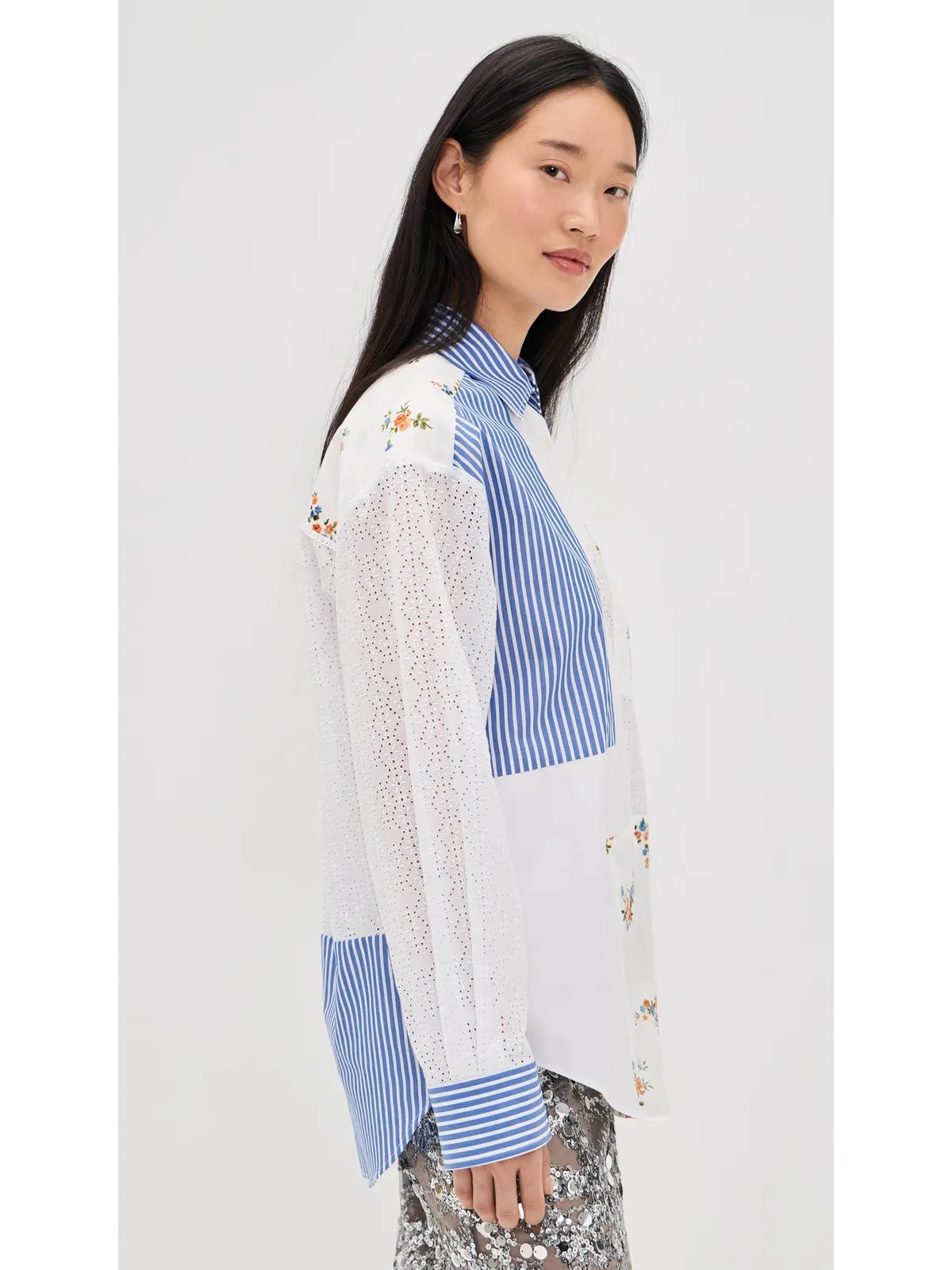 MSGM パッチワーク ボタンダウンシャツ - 画像4
