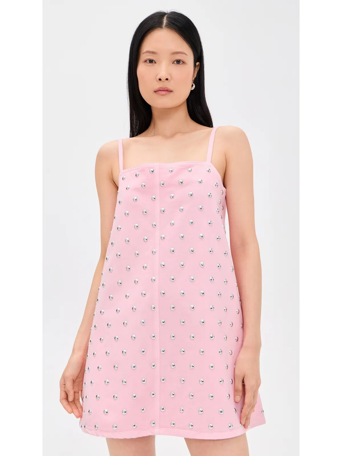 MSGM スタッズ付きミニドレス ピンク - 画像2
