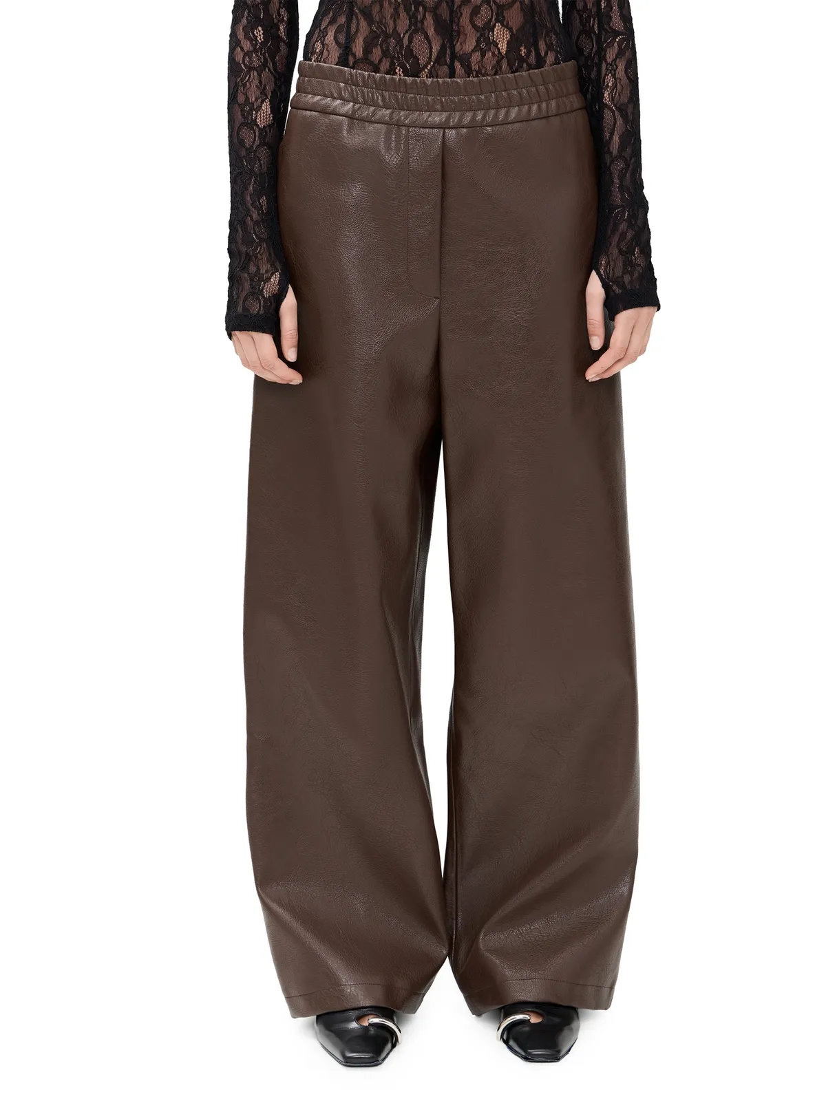 MSGM レザーエラスティックパンツ - 画像1