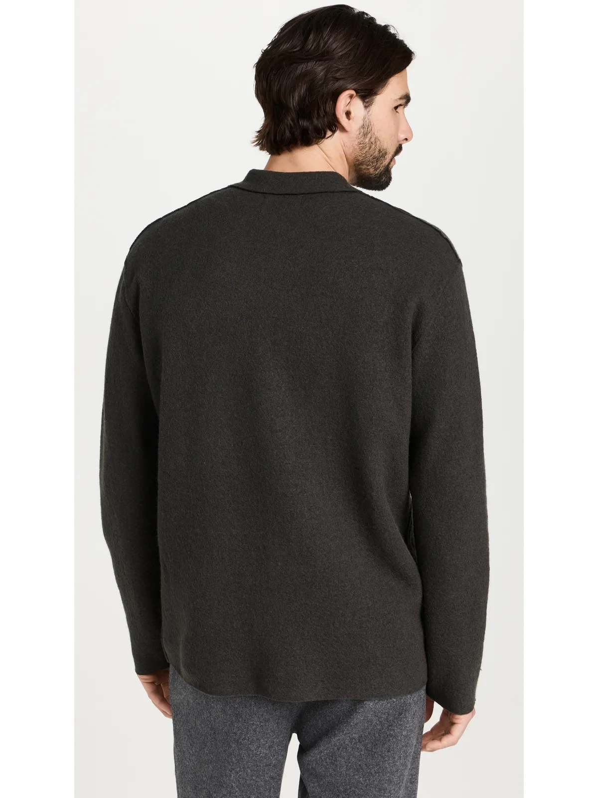 NN07 Jonas Full Button Sweater Dark Army M - 画像3
