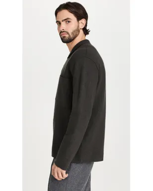NN07 Jonas Full Button Sweater Dark Army M - サムネイル4