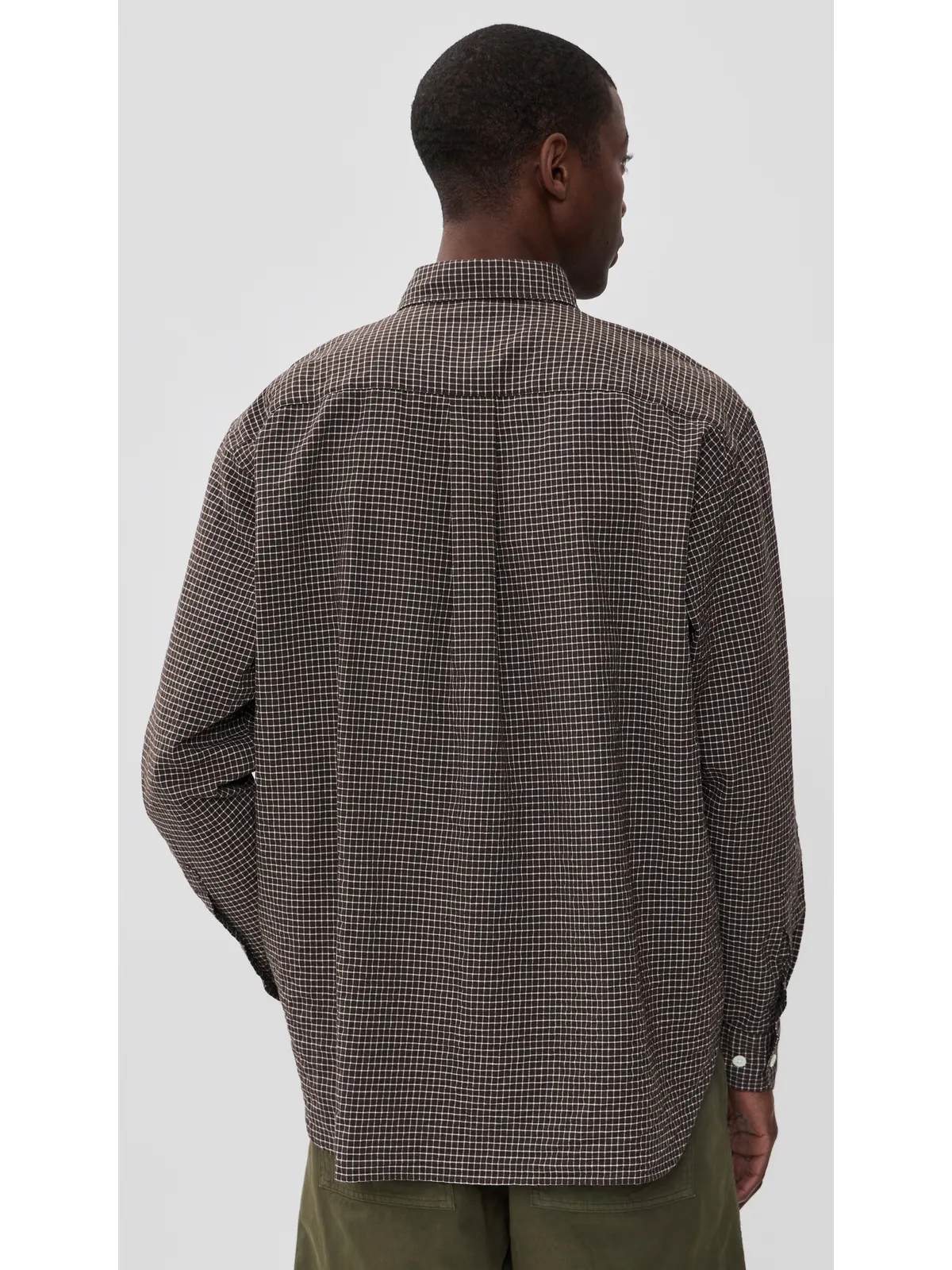 Norse Projects Espevik Check Oversized Shirt Taupe - 画像3