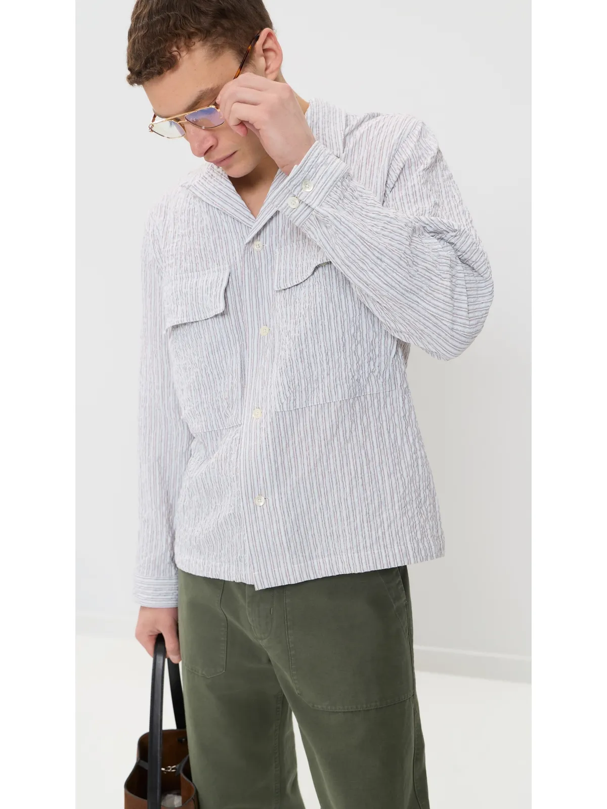 Norse Projects モルス ハンティング ストライプ オーバーシャツ - 画像2