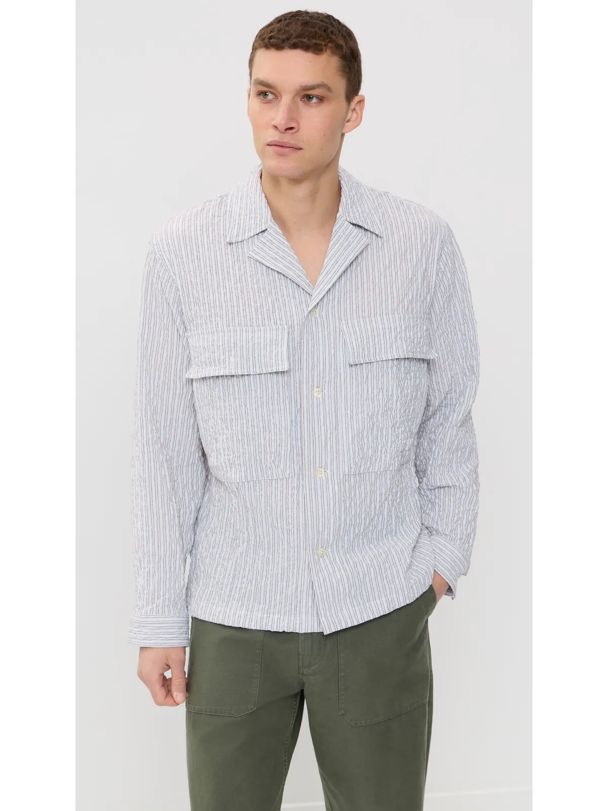 Norse Projects モルス ハンティング ストライプ オーバーシャツ - 画像3