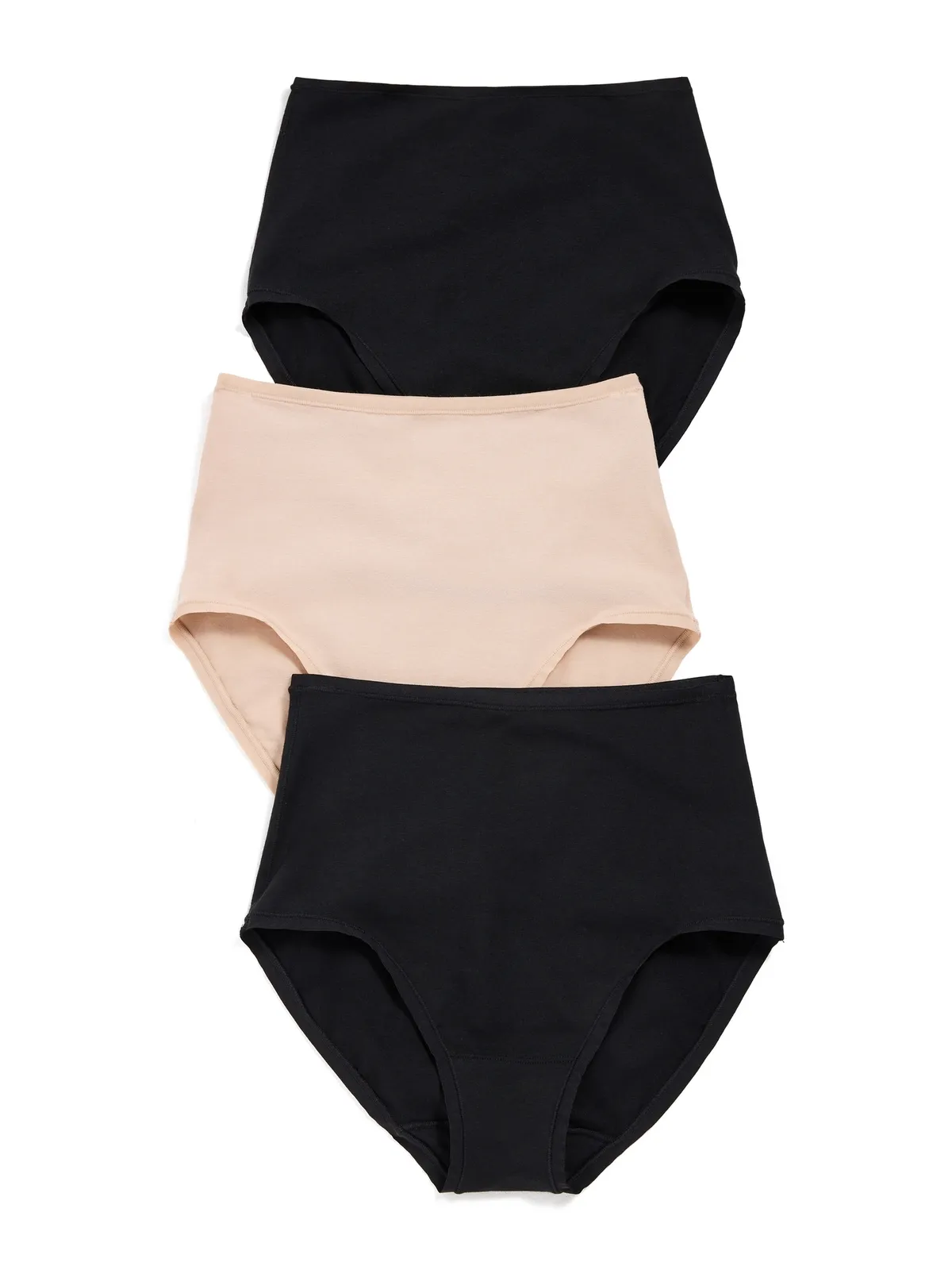 Natori Bliss Bare コットン ハイウエスト ブリーフ 3枚セット - 画像1