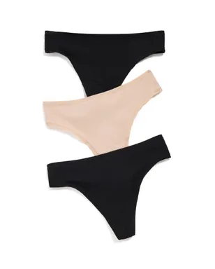 Natori Bliss Bare コットン Tバック 3枚セット ブラック/ブラック/カフェ - サムネイル1