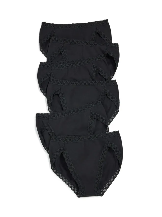 Natori Natori Bliss フレンチカットパンティー 6枚セット ブラックの商品画像