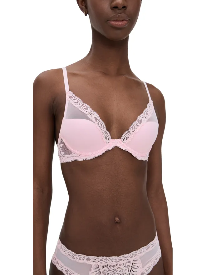 Natori Natori Feathers プランジTシャツブラ ピンクスカイの商品画像