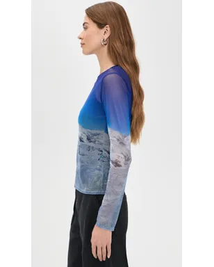 Never Fully Dressed スキー柄 メッシュ長袖トップ - サムネイル4