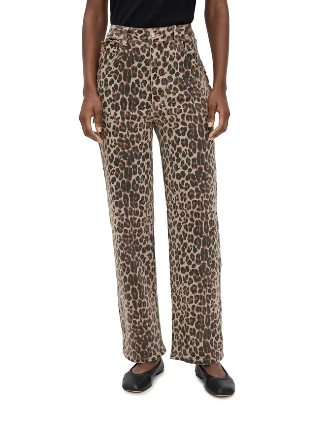 Never Fully Dressed Never Fully Dressed ヒョウ柄 ルシア スカラップディテール デニムジーンズの商品画像