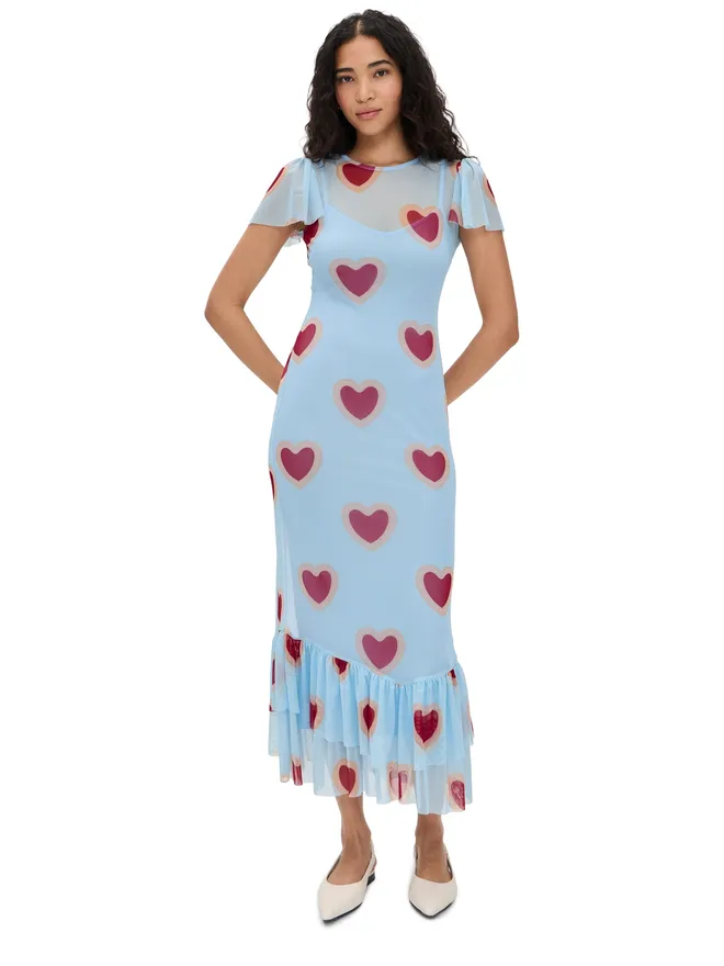 Never Fully Dressed Never Fully Dressed Katie ハート柄メッシュドレスの商品画像