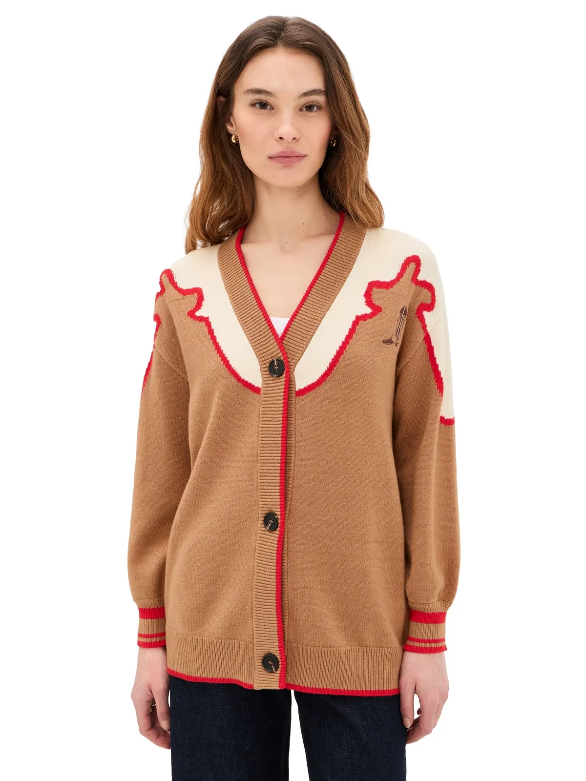 Never Fully Dressed Cowgirl Martha Cardigan Brown - 画像1