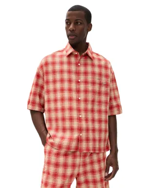 Nahmias Plaid Cropped Short Sleeve Shirt - サムネイル1