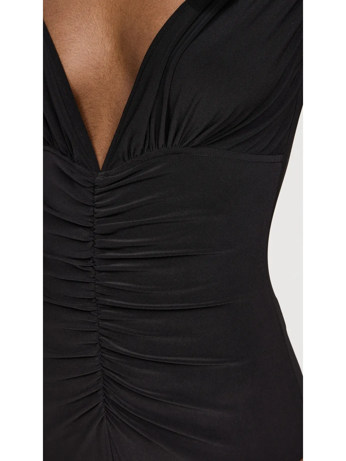 Norma Kamali Tara Shirred Front Mio One Piece Black - 画像6