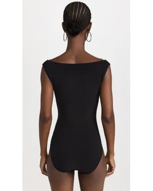 Norma Kamali Tara Shirred Front Mio One Piece Black - サムネイル3