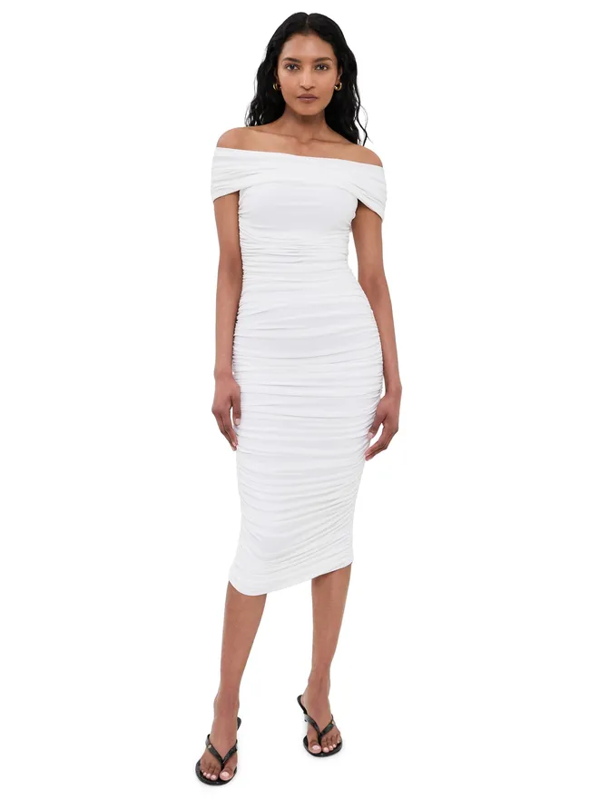 Norma Kamali Norma Kamali ノースリーブ カウルネック サイドシャーリング ドレスの商品画像