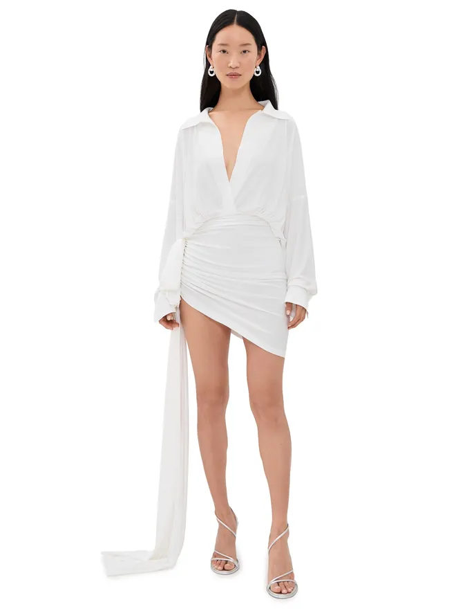 Norma Kamali Norma Kamali オーバーサイズ サイドドレープドレス ボウ付きの商品画像