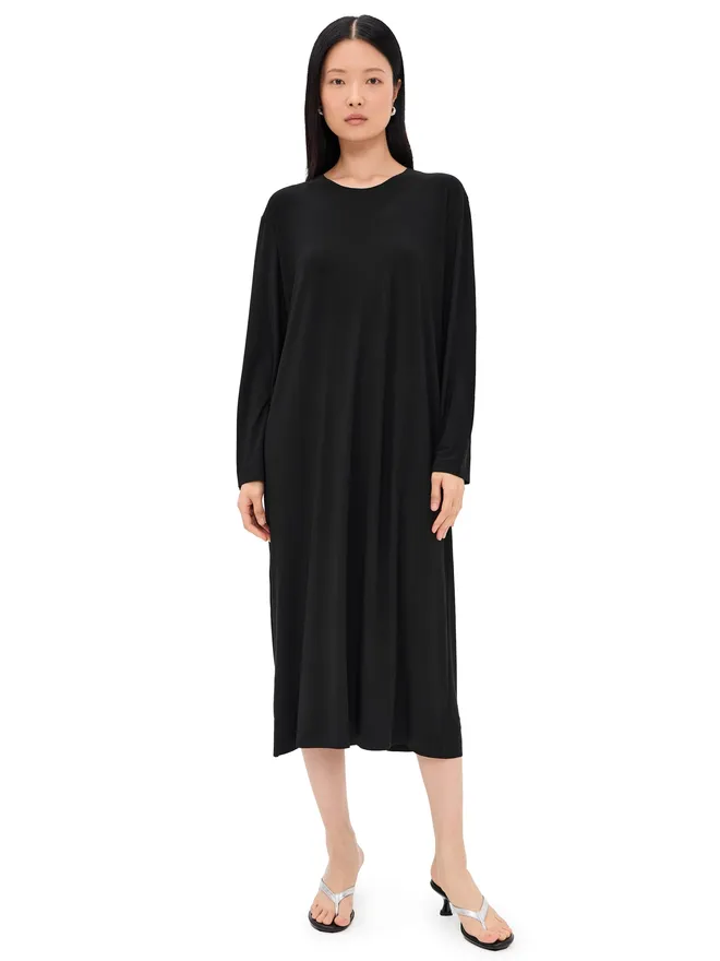 Norma Kamali Norma Kamali オーバーサイズ長袖ドレス ブラックの商品画像