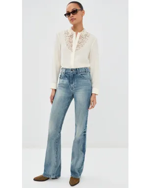 Nili Lotan Zola Lace Silk Shirt Ivory - サムネイル5
