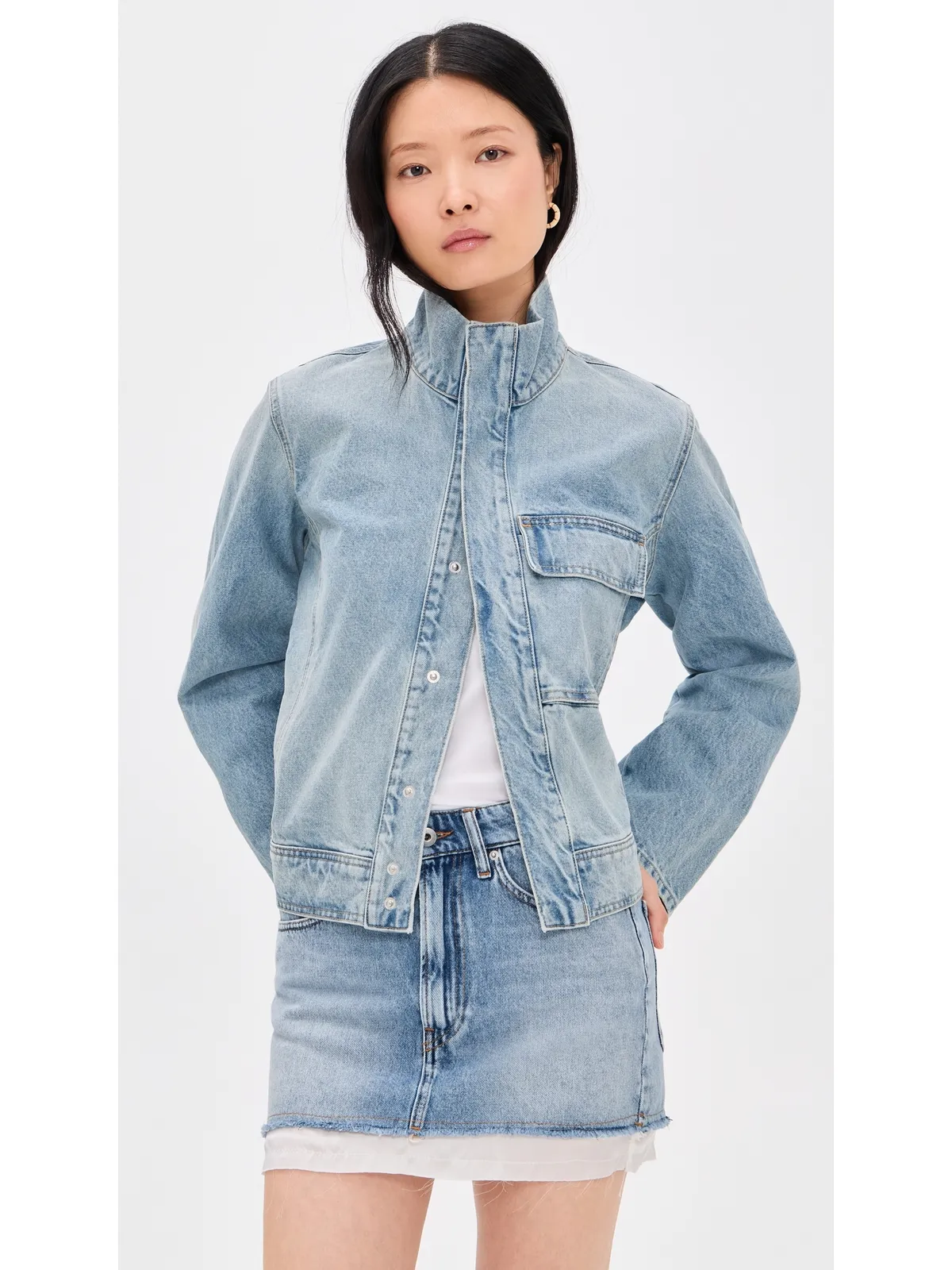 Nili Lotan Marilou Denim Jacket アリスウォッシュ - 画像2