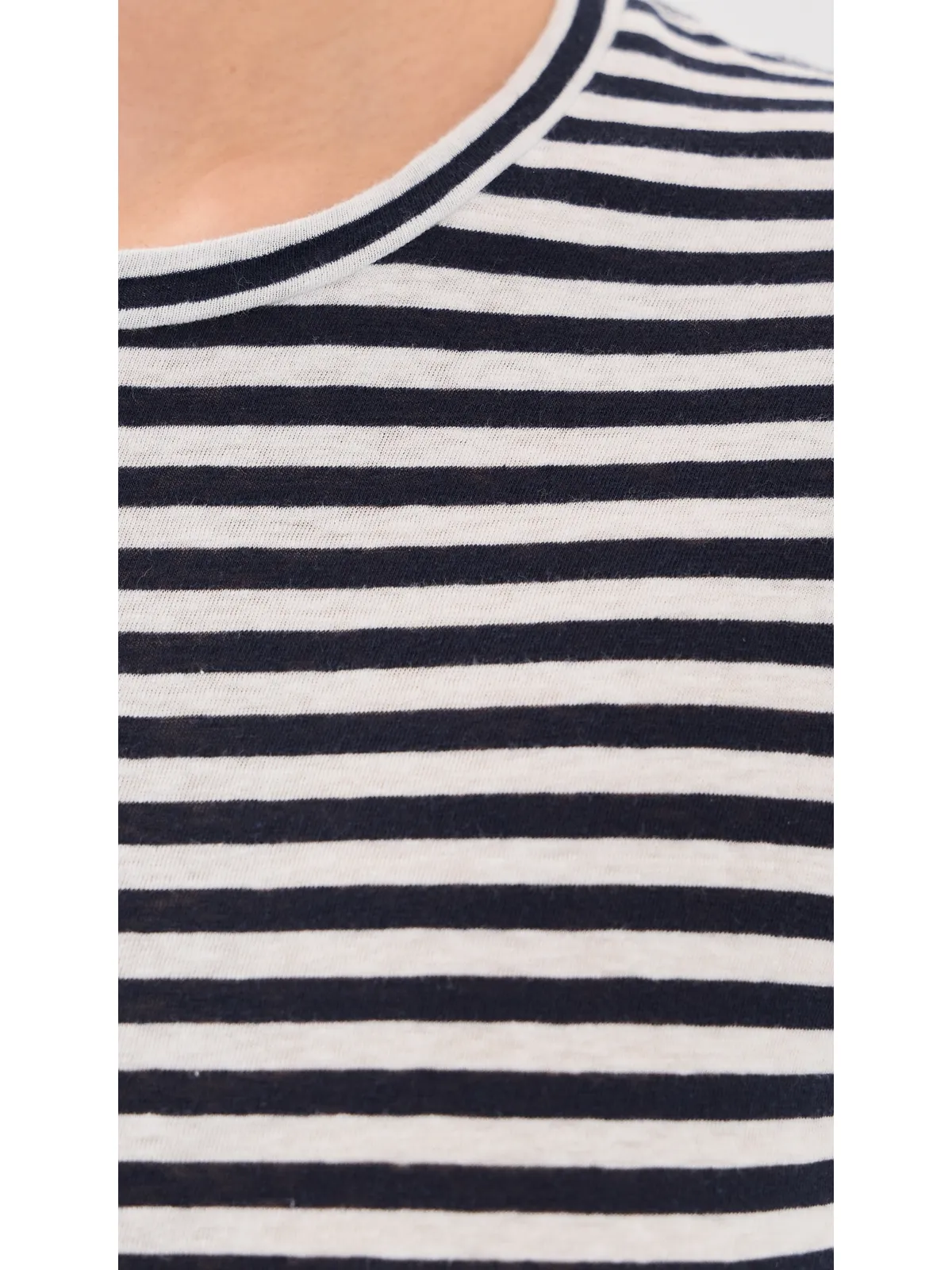 Nili Lotan ラナ クルーネックTシャツ ホワイト/ダークネイビー ストライプ - 画像6