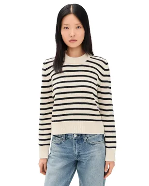 Sold Out NYC フェイバリット クルー ストライプ プルオーバー ブラック＆クリームストライプ - サムネイル1