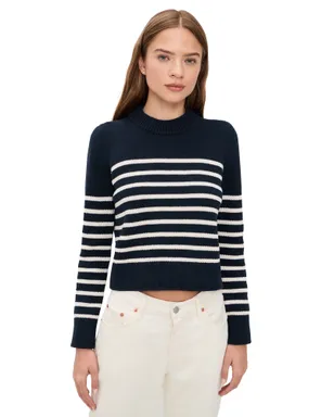 Sold Out NYC フェイバリット クルーセーター ネイビー＆クリーム - サムネイル1