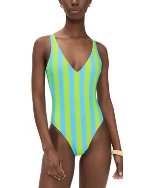 Solid & Striped ミシェル ワンピース水着 Ocean Mist/Sour Apple - サムネイル1