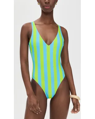Solid & Striped ミシェル ワンピース水着 Ocean Mist/Sour Apple - サムネイル5