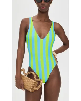 Solid & Striped ミシェル ワンピース水着 Ocean Mist/Sour Apple - サムネイル2
