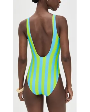 Solid & Striped ミシェル ワンピース水着 Ocean Mist/Sour Apple - サムネイル3