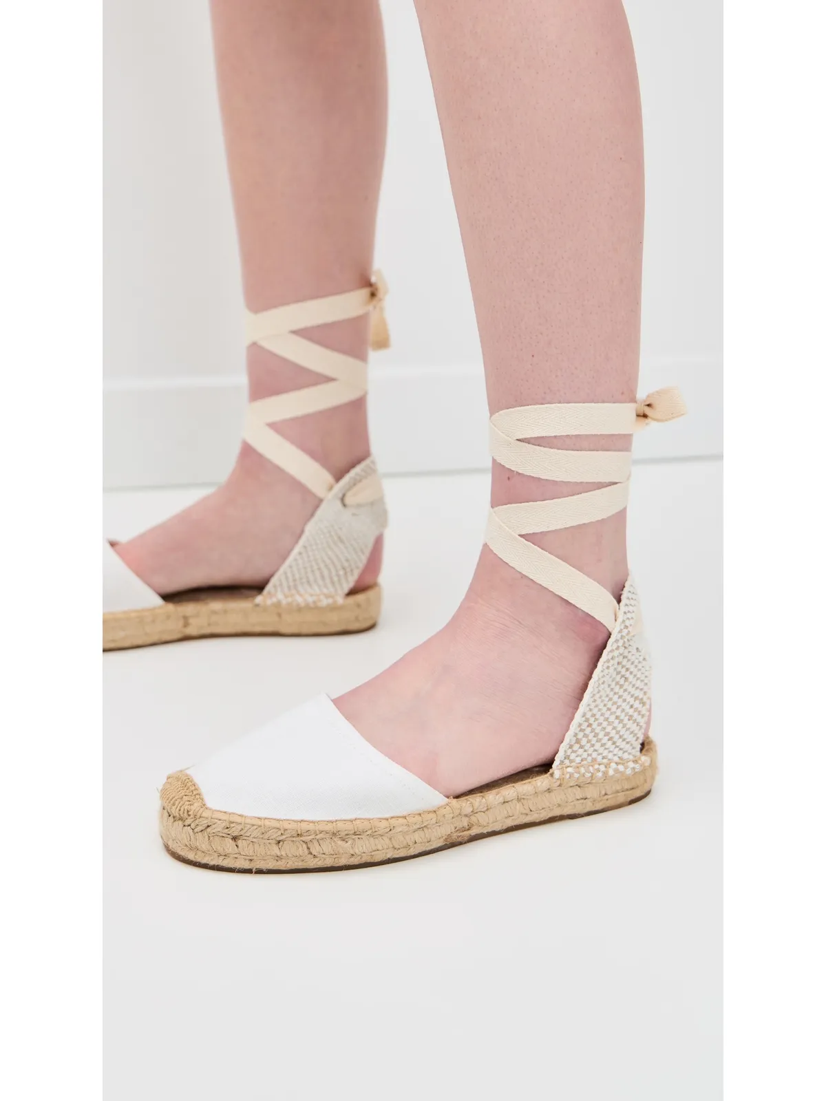 Soludos Lauren レースアップ エスパドリーユ Oasis White - 画像5