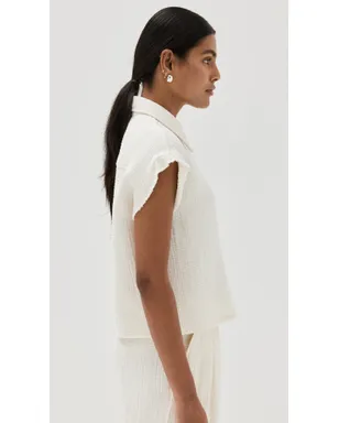 Sablyn Caleb Gauze Top Gardenia - サムネイル4