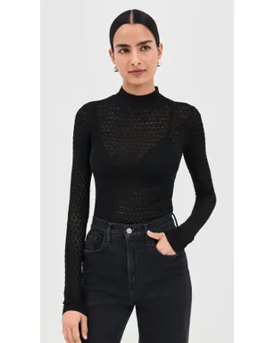Sablyn マーロ レース風フィット モックネックTシャツ - サムネイル2