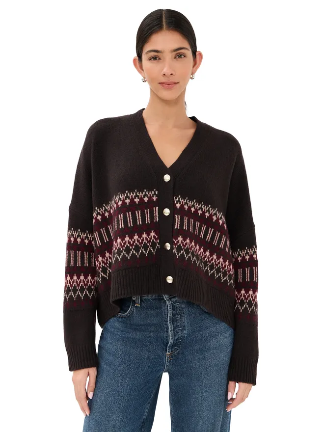 SABLYN Sablyn エリオット ボクシー クロップド フェアアイル カシミア カーディガン オークツリー マルチの商品画像