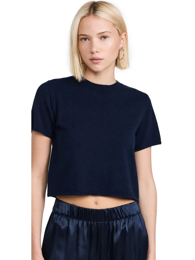 SABLYN Sablyn Charleston Cashmere Short Sleeve Sweater ミッドナイトネイビーの商品画像