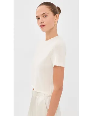 Sablyn Charleston Relaxed Crewneck Cashmere Tee Gardenia - サムネイル4