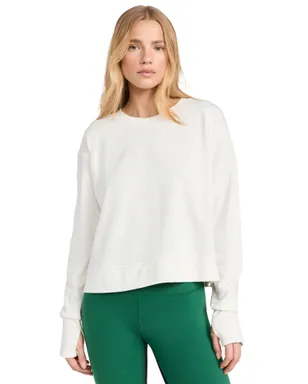Sweaty Betty アフタークラス クロップセーター Lily White - サムネイル1