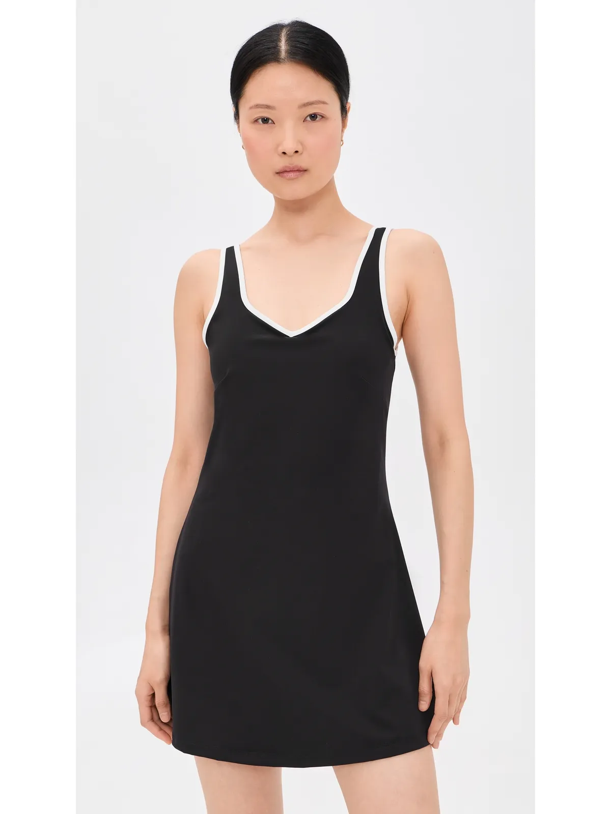 Sweaty Betty プロ ラケット テニス ドレス ブラック ホワイト - 画像2
