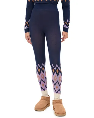Sweaty Betty モダールジャカード ベースレイヤー アンクルレギンス パープル ジオ柄 ジャカード - サムネイル1