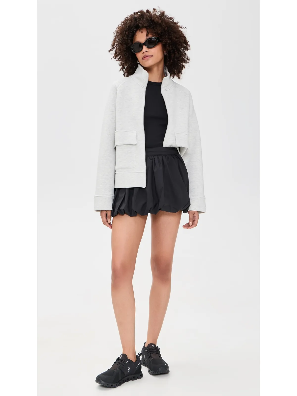 Sweaty Betty Wind Down Patch Pocket Zip Through Sweatshirt Ice Grey Marl M - 画像5