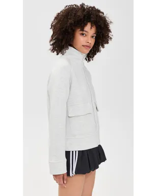 Sweaty Betty Wind Down Patch Pocket Zip Through Sweatshirt Ice Grey Marl M - サムネイル4