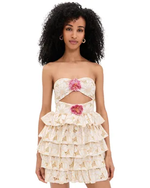 SUNDRESS Hortensia Dress Eyelet Flower Gold - サムネイル1