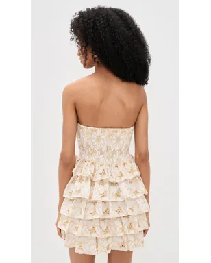 SUNDRESS Hortensia Dress Eyelet Flower Gold - サムネイル3