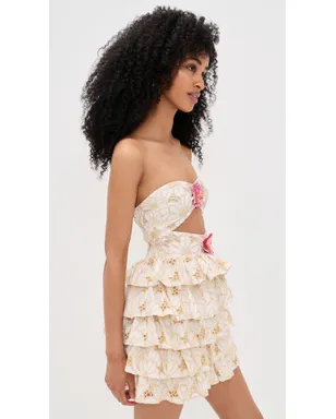 SUNDRESS Hortensia Dress Eyelet Flower Gold - サムネイル4