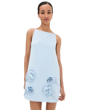 Self Portrait 花柄ミニドレス ブルー - サムネイル1