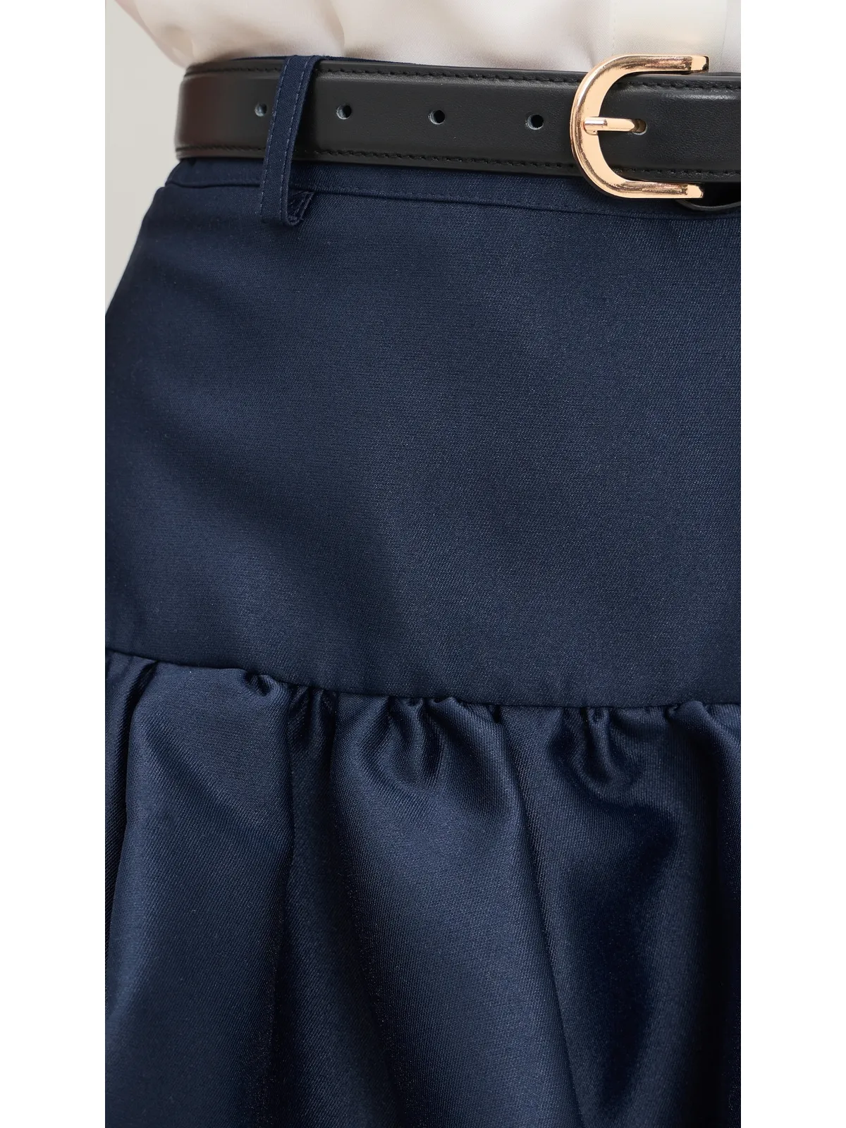 Self Portrait タフタ ベルト付き バブルスカート ネイビー - 画像6
