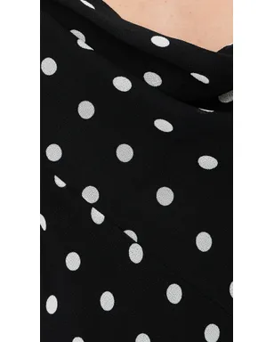 Self Portrait ポルカドット Georgette ラッフル ドレス ブラック - サムネイル6