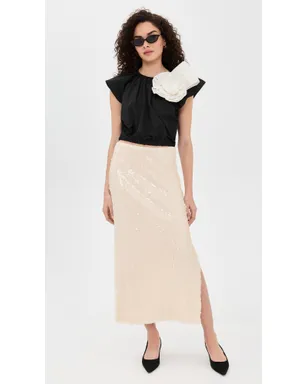 Sea Laurie Solid Flutter Sleeve Top Black L - サムネイル5